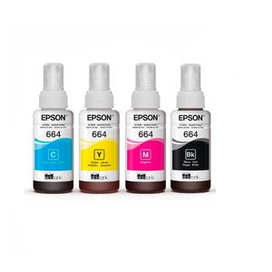 Combo de 4 Botellas de Tinta Epson 664  Ecotank