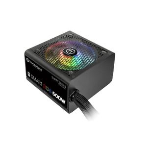 Fuente Thermaltake Smart RGB Con Fuente 500W /Non Modular/ Fan Hub/ Full Range/ Analog/ 80 Plus/ US/ All sleeved Cables PS-SPR-0500NHFAWU-1