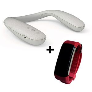 Combo Parlante Bluetooth K-S10 Blanco + Banda Inteligente K-Bd10 Rojo Känguru