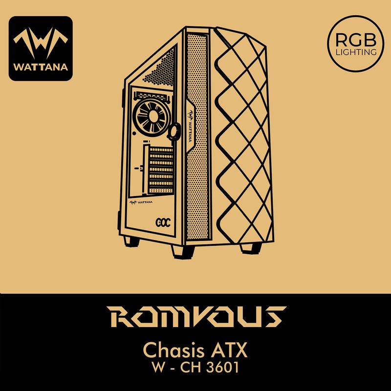 Chasis-Gamer-Wattana-Romvous--con-Fuente-Thermaltake-Smart-600W