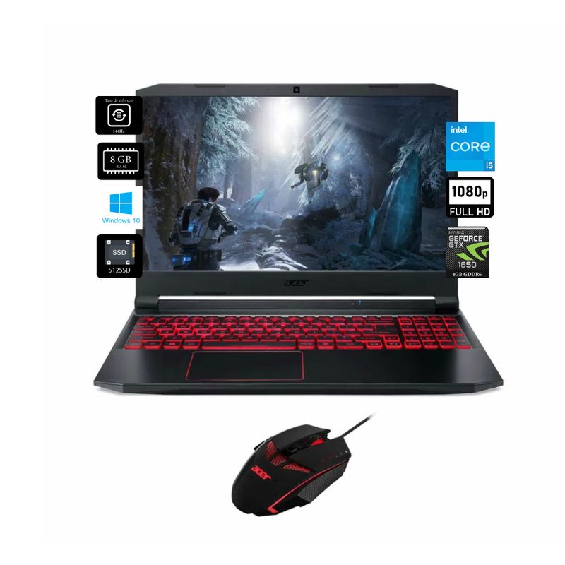 computadorportatilacernitroan51557ci511400h15fhdram8gb512ssdwindows10homecolornegro