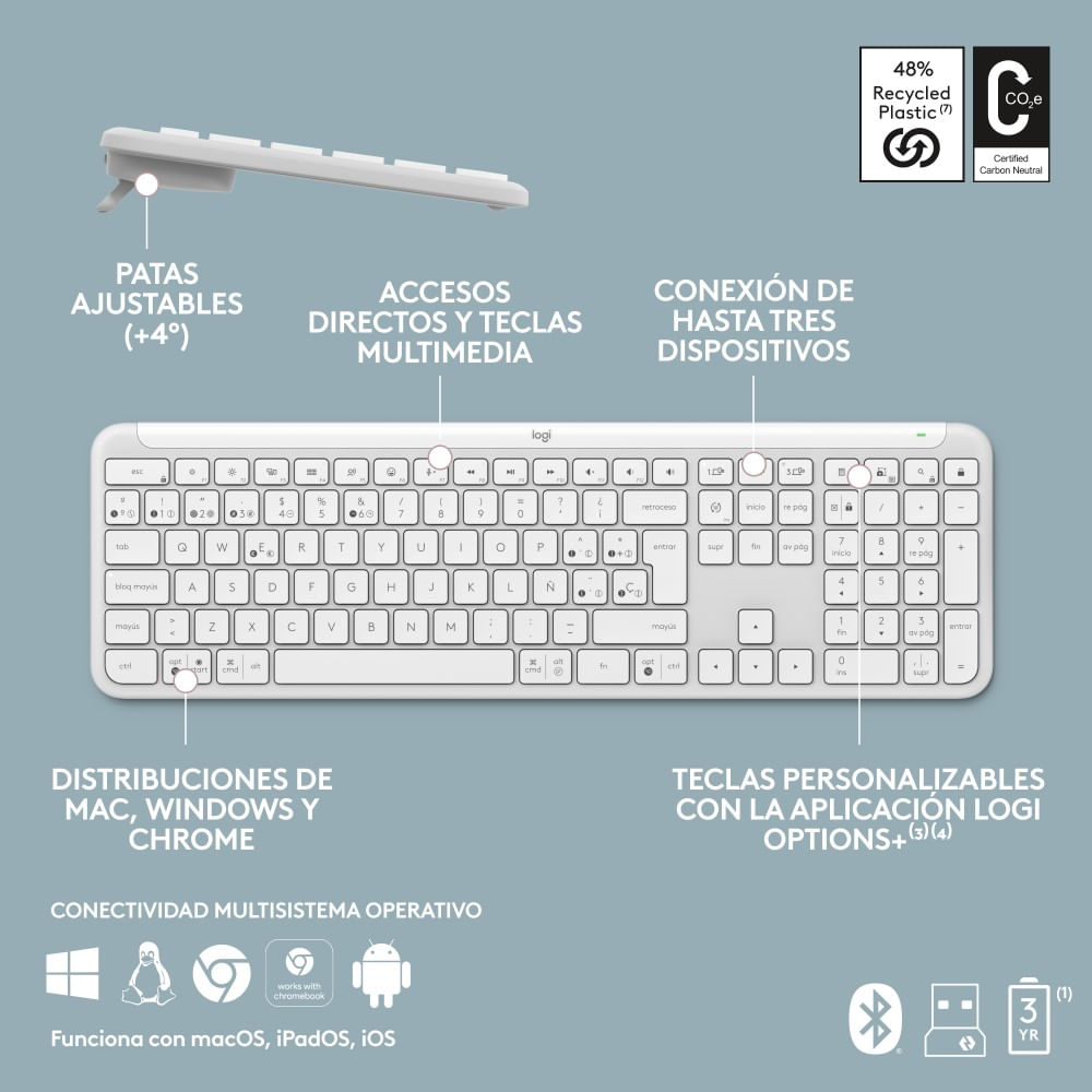 Teclado-Logitech-K950-Signature-Slim-Bluetooth-Inalambrico-Blanco-7